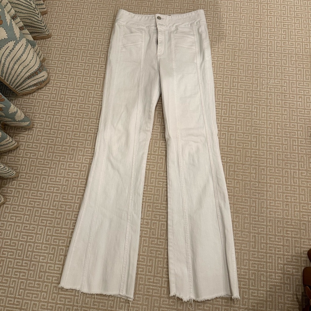 Veronica Beard wide leg white jeans size 27